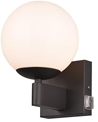lightling Wandlampe Kurt, inkl. Ein- und Ausschalter, Wandmontage, Indoor IP44, exkl. 1 x E14 max. 10W, Metall, schwarz matt
