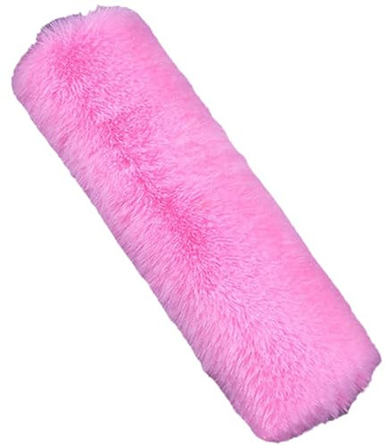 2Pcs Soft Plush Rabbit Fur Car Seat Belt Pads Fluffy Shoulder Strap Cover Seatbelt Protector Neck Cushion Protector Car Accessories for Adults Kids(Pink,Pack of 2)