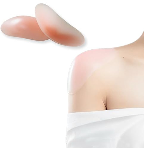 Regerly Épaulettes en Silicone, 2 Pièces Coussinets Auto-Adhésifs Épaulettes Rose Invisibles Et Réutilisables Respirantes Coussinets Épaulettes Push-Up Epaulières pour Femmes Et Hommes