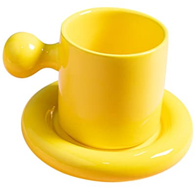 OFFSCH Keramik Kaffeebecher Mit Untertasse Tassen Mit Untertasse Kreativer Wassertrinkbecher Für Tee Und Kaffee Zuhause Und Geeignet
