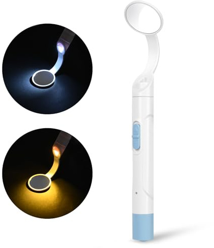 Flintronic munspegel med LED-ljus, anti-dimma tandspegel med 2 belysningslägen, oral tandspegel, mun tandinspektion spegel, uppladdningsbar USB LED tandvårdsspegel, för tandvård läkare