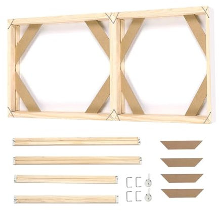 Großer Holzrahmen für Leinwand Gemälde, Bilderrahmen-Bausatz, DIY-Malerei-Rahmen, Wandposter gerahmt(200x100cm)