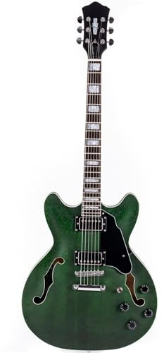 E-Gitarren-Starter-Set, 22 Bünde, halbhohl, Jazz-E-Gitarre, Grün