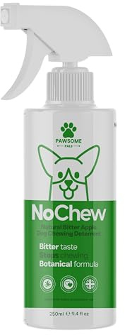 No Chew Spray naturel anti-mastication pour chiens | Spray naturel pomme amère | Arrêtez la mastication destructrice avec un spray dissuasif pour chien | Aide au dressage et au comportement pour