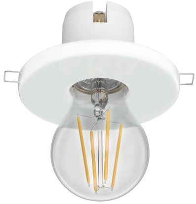 ledscom.de Plafonnier encastré E27 en porcelaine TELA, blanc, lampe LED incluse, max. 1020lm, 3 niveaux, blanc