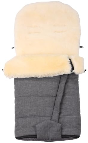 Merauno Saco de piel de cordero para cochecito de bebé, saco de piel de cordero, saco de abrigo para cochecito de bebé, resistente al viento y al agua, con ranuras para cinturón, apertura para los