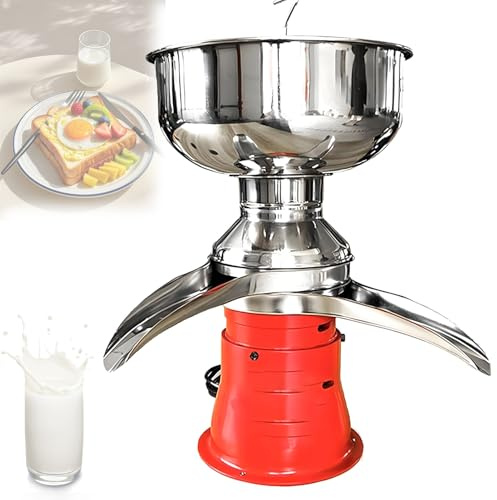 Centrifuga Elettrica per Latte, Scrematrice Professionale per Panna da Latte Fresco da 5 L, Separatore per Latte Scremato da 50 L/H per Latte di Pecora, Capra O Altri Latticini
