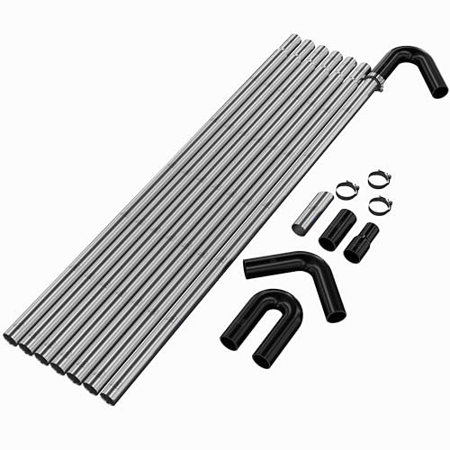 Black 25ft (7.5m) Gutter Vacuum Pole Kit Long Reach Drain Pipe & Gutter Cleaning System