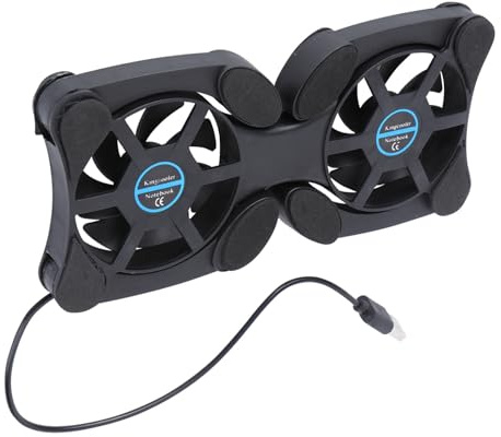 LIGIGWASH Supporto Raffreddamento Laptop Portatile con Ventole Doppie USB Pieghevole Antiscivolo con Protezione per Notebook Dissipazione Calore Efficiente e Prestazioni Migliorate