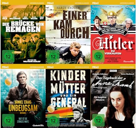 Historische Kriegsfilm-Klassiker DVD Edition – 6 bewegende Filme über Mut, Opfer und Widerstand im 2. Weltkrieg – authentische Collection mit großartiger Starbesetzung [6 DVDs]