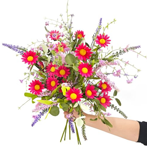 ＴＡＫＵＭＩ∞Ｘ TAKUMI∞X 6pcs Fiori Finti per Decorazioni Fiori Artificiali Flowers Realistici per la Primavera Margherite Fiori di Seta Rami Artificiali per Vaso Sala da Pranzo Soggiorno Cimitero Bouquet