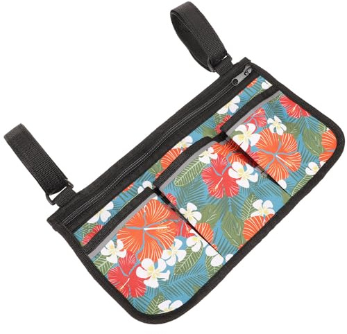 TOYANDONA Praktische mit Zwei Gurten Rollstuhl Armlehnentasche aus Oxford Stoff Ausreichend Stauraum für Handy Wasserflasche und Schlüssel Geeignet für Gehhilfen und Elektrorollstühle