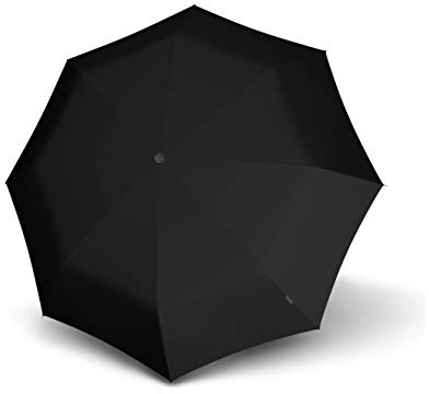 Knirps Regenschirm I.050 Medium Manual schwarz mit Schirmtasche I kleiner Regenschirm für unterwegs I windstabiler & leichter Handöffner Taschenschirm I Mini Schirm