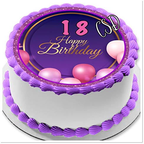 Tortenaufleger 18. Geburtstag M5, Essbares Tortenbild, Zuckerpapier