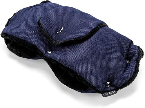Osann Handmuff für Kinderwagen & Buggy, Indigo | Handmuff aus Fell mit Handytasche, Handwärmer