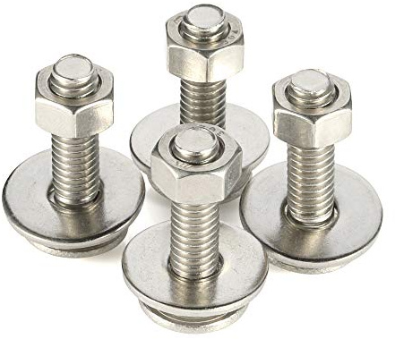 MewuDecor 3/8-16 x 1-1/2 Carriage Bolts and Nuts Kit, Round Head Square Neck Screws, Stainless Steel 18-8 (304), 10 Sets