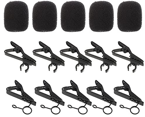 Milisten Lot de 18 pinces à cravate sans fil pour micro cravate Lavalier avec housse en mousse pour microphone sans fil pour l'enseignement de la parole, la communication
