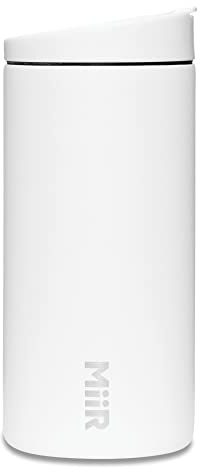 MiiR, Insulated Travel Tumbler with Locking Flip Travel Lid for Coffee or Tea, White, 12 Oz (TT1SV12001)
