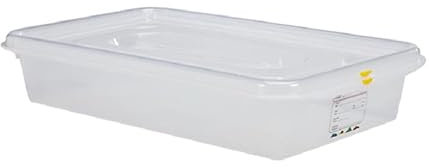 Gastronorm 1/1 Lot de 6 conteneurs alimentaires avec couvercle hermétique 13 l, 530 x 325 x 100 mm, transparents