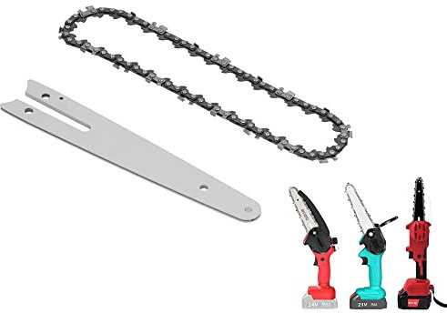 KIT Barra E Catena 6 Per Ricambio Catena per Motosega, Piastra Guida Catena per Sega Accessori per Attrezzi da potatura da Giardino di Ricambio per Parti in Acciaio per Motosega 6 Pollici