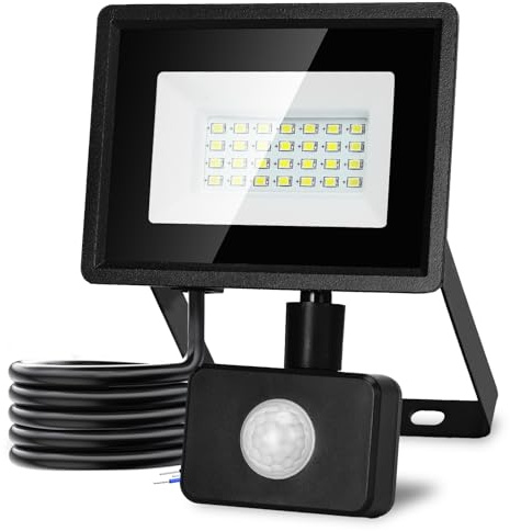Aigostar 20W LED Strahler Außen mit Bewegungsmelder, 1650LM 6500K Kaltweiß | Außenstrahler, IP65 Wasserdicht Scheinwerfer, Aussenleuchte für Garten, Innenhöfe, Garage, Hotel