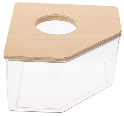 POPETPOP Sandbadebox Für Hamster Kleine Haustierbadewanne Aus Acryl Und Holz Praktisches Hamsterbadezimmer Als Sandbad Für Chinchilla Meerschweinchen Und Rennmäuse