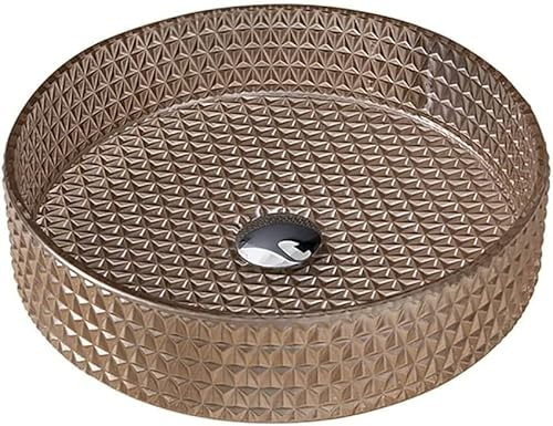 Washbasin Made of, countertop Basin washbasin Cylindrical Hand washbasin washplace 15.6x15.6x4.1 inch countertop washbasin wash Bowl with Drain, mounting Ring,Basin only