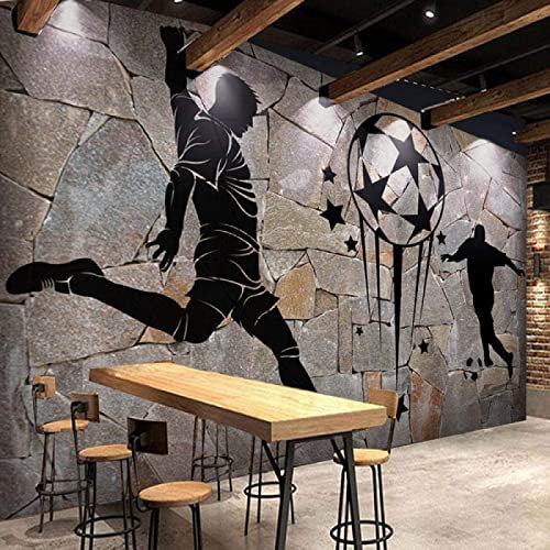 Papel Pintado Pared 3D Papel Tapiz Fútbol Piedra Blanco Y Negro Fotomurales 3D Tv Fondo Pared Moderno Dormitorio Murales