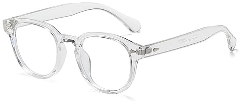 LHSDMOAT Occhiali Anti Luce Blu Uomo e Donna - Modello Rotondo Stile Depp con Filtro Protezione 100% - Ideali per Computer, Gaming e Lavoro al PC - Blocco Luce Blu