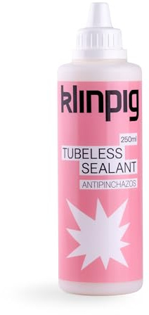 Klinpig – Liquide Anti-crevaison 250 ML, colmate instantanément, sans ammoniaque, n'endommage Pas pneus ou Chambres à air, microparticules Naturelles, Parfum Bubble-Gum, Couleur Rose