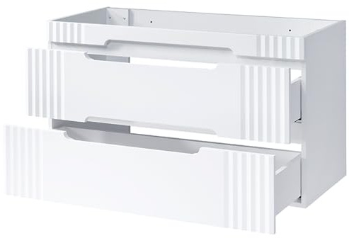 Lomadox Badmöbel Badezimmermöbel 120cm Waschtisch-Unterschrank Waschbeckenunterschrank in weiß, 2 Softclose-Auszüge, B/H/T ca. 120/62/45,8 cm