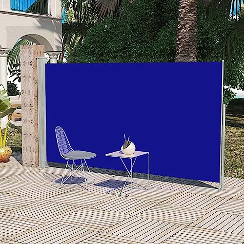 ZQQLVOO Sichtschutz Sichtschutz Zaun Seitenmarkise 160x300 cm Blau Geeignet für Terrasse Garten im Freien
