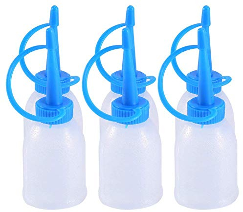 Xcello 6Pcs/Pack 30ML Plastic Squeeze Bottle, Squirt Bottle Needle Tip Dropper Bottles with Twist Top Cap and Leak-Proof Inner Gasket for Crafts