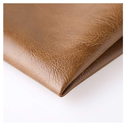 Faux Läder Tyg Vintage Textur 140x100cm PU Konstläder Klädsel Tyg För Soffa Stol Inredning, DIY Hantverk Handväskor 1mm Tjocklek(Color:6 tan)