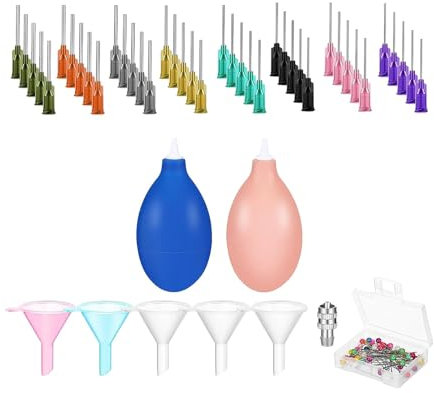 kowaku Töpferwerkzeuge, Präzisionsspitzen, Applikator, Modelliermasse, Künstler, praktische Ton-Slip-Anhänger-Flasche, Ton-Gadgets-Zubehör, Set A 46tlg