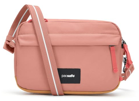 Pacsafe Unisex Go Theft Crossbody Bag stöldskyddande axelväska, rosa, 2.5 Litre