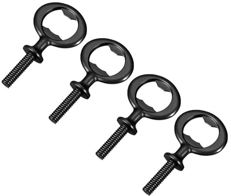 QUARKZMAN Apribottiglie, 4pz 80mm - Apribottiglie, a Vite in Lega di Zinco Kit di Inserti Piatto Filettato per Matrimonio Feste del Vino Fai Da Te Artigianato (Nero)