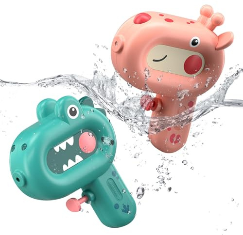 2 Stück Cartoon-Wasserpistole, Wasserspritzpistole, Mini-Wasserpistole, Kinderwasserpistole, Wasserpistole Tier, Kinderwasserspritzpistole