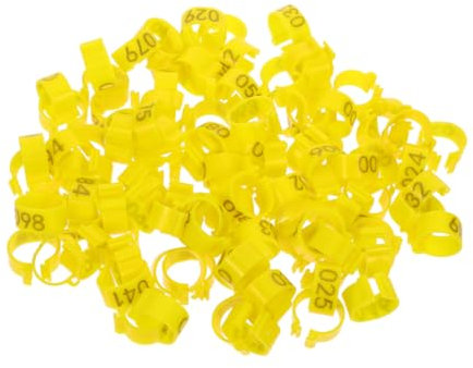 MERRYHAPY Taubenidentifikationsbänder Vogeltaubenbein 100 Stück Gelb Große Fußbänder