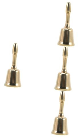 TOPBATHY 4 Stück Handklingel Glocke Desktop-Glocke Antike Hand Santa Hand Musikalische Hand Hochzeitsn Empfangs Schul Hand Rufen Klingeln Messing