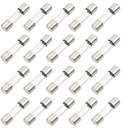 sourcing map Glastichter, flach, 1,6 A, 125 V, 5 x 20 mm, Glasrohrsicherungen, schnell wirkende Sicherungen für Leiterplatten, elektronische Geräte, Haushaltsgeräte, Lichterkette, 30 Stück