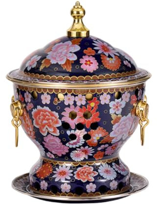 OYWEHECE Cloisonne Single Small Hot Pot Old Beijing Traditionelle Reine Kupfer Chinesische Hotpot Retro Mutton Hot Pot Kleiner Kupfertopf geeignet,C