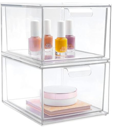Giwnhvx 2PCS K Cup Organizer Coffee Pod Storage Container Stackable Drawers for Creamer Suger Coffee Bar Organizer