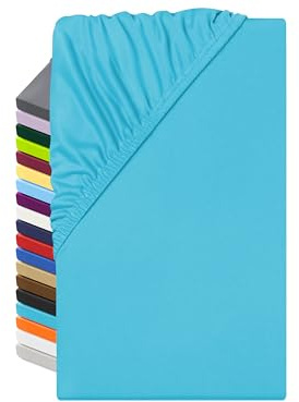 npluseins Sábana bajera de microfibra, transpirable y apta para alérgicos, 80-90 x 190 cm, color turquesa