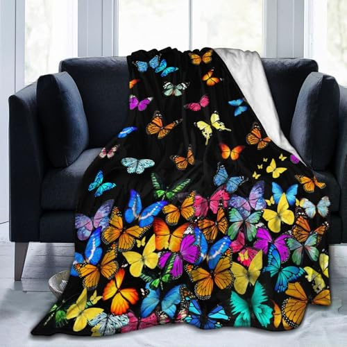 Magazasi Butterfly Blanket Beautiful Butterflies Gifts Throw Blanket Ultra Soft Blankets Lightweight Cozy for Women Girls Kids Adults 50X40INCH
