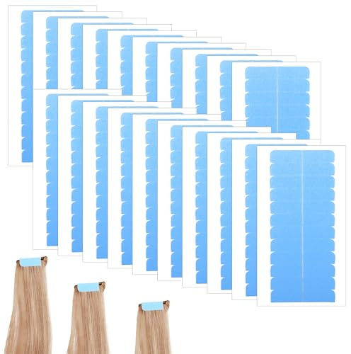 TIESOME 240 cintas transparentes para extensiones de cabello, material de poliuretano, tiras precortadas, cinta adhesiva de repuesto de doble cara para extensiones de cabello humano y pelucas