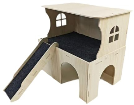 Gralara Maison en Bois pour Hamster, Lapin, Chinchilla