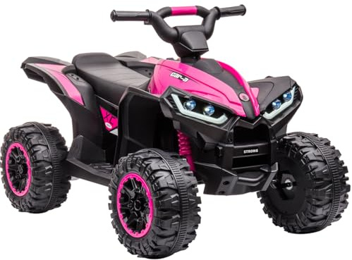 Aptliton Kids Electric Quad Bike 12V, Ride On Car ATV Toy with Remote Control, Music, LED, Horn, 2 Speed, for Ages 3-5 Years, 83 x 53 x 56 cm (Pink)