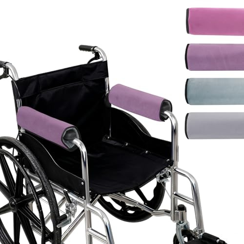 ENLUNTRA Coussin d'accoudoir pour Fauteuil Roulant, Amovible, Housse d'accoudoir pour Fauteuil Roulant, Couche de Mousse à Mémoire de Forme, Soulagement de la Pression, Lavable, Housse(Violet)