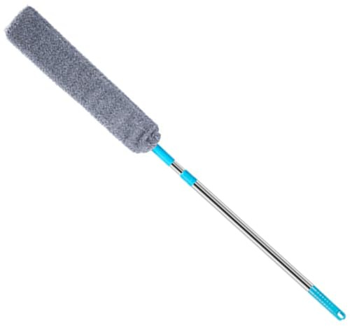 SAFIGLE Plumero Largo de Acero Inoxidable para Limpieza Debajo del Sofá Varita para Quitar el Polvo Hogar Herramienta Lavable de 130 CM para Eliminar Polvo en Rincones y Muebles Bajos